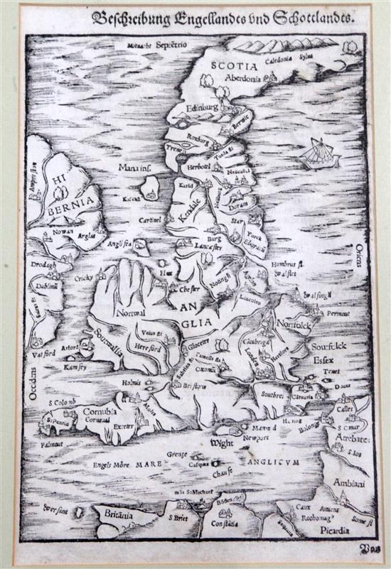 Beschreibung Engellands Und Schottlandts, Sebastian Munster (1489-1552). Woodcut map of Scotland, 27.5 x 17.5cm